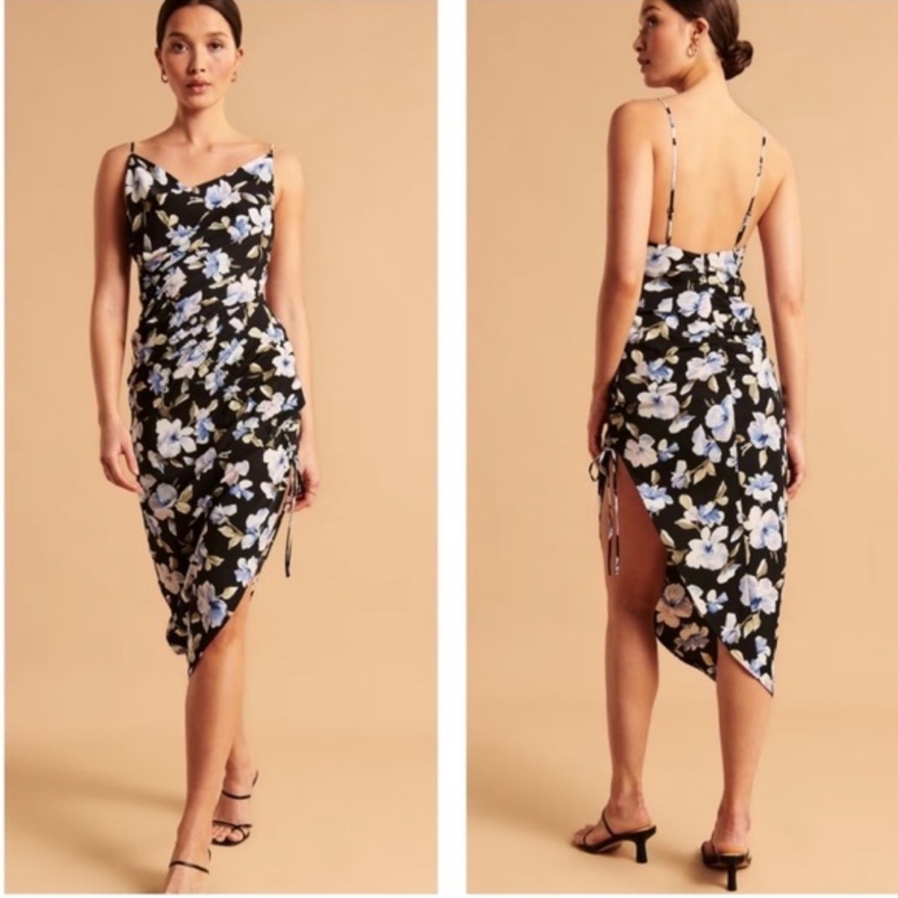 Abercrombie & Fitch Floral Asymmetrical Slip Dress – Size Small (NWT)